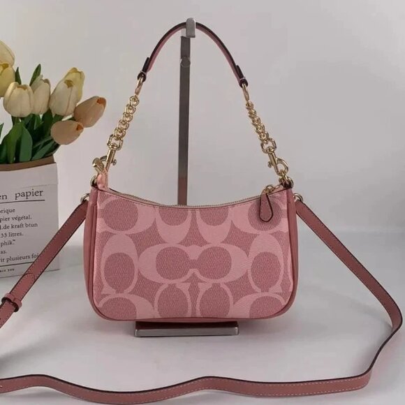 NWT Coach Teri Powder Pink Shoulder Bag CAL51 Crescent Crossbody Purse - Picture 3 of 10